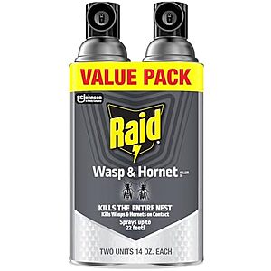 2-Ct 14-Oz Raid Wasp & Hornet Killer Spray $6.05 w/ S&S