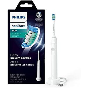 Philips Sonicare 1100 Rechargeable Electric Toothbrush w/ C1 Brush Head $15 
