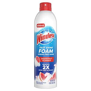 19-Oz Windex Fast Shine Foam Glass Cleaner Spray (Grapefruit) $2.82 w/ S&S + Free Shipping w/ Prime or on orders over $35
