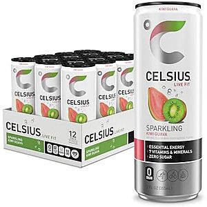 12-Pk 12-Oz Celsius Sugar Free Essential Energy Drink (Sparkling Kiwi Guava) $13.25 w/ S&S