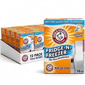 Select Accs: 12-Pk 14-Oz ARM & HAMMER Baking Soda Fridge-n-Freezer Odor Absorber $8.40 w/ S&S