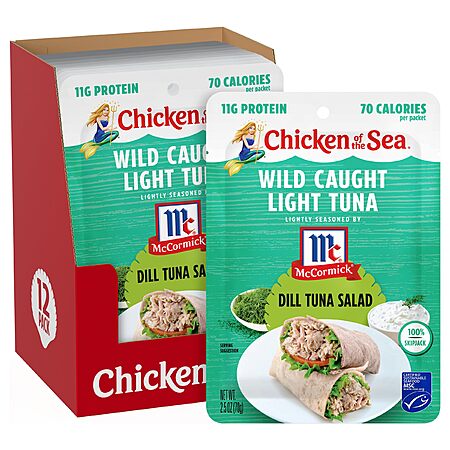 12-Count 2.5-Oz Chicken of the Sea Wild Caught Light Tuna (Dill) $9.69 w/ S&S + Free Shipping w/ Prime or on orders over $35
