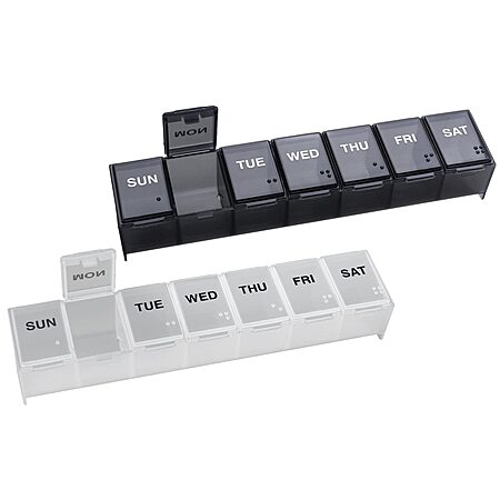 2-Pack EZY DOSE 7-Day Daily Pill Organizers (Black and White) $3.90 + Free Shipping w/ Prime or on orders over $35