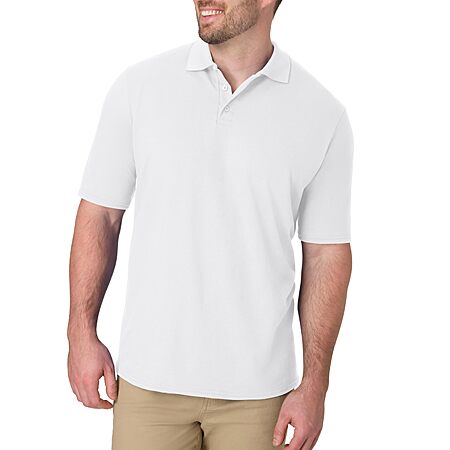 Hanes Men’s X-Temp Midweight Short Sleeve Polo Shirt (White)