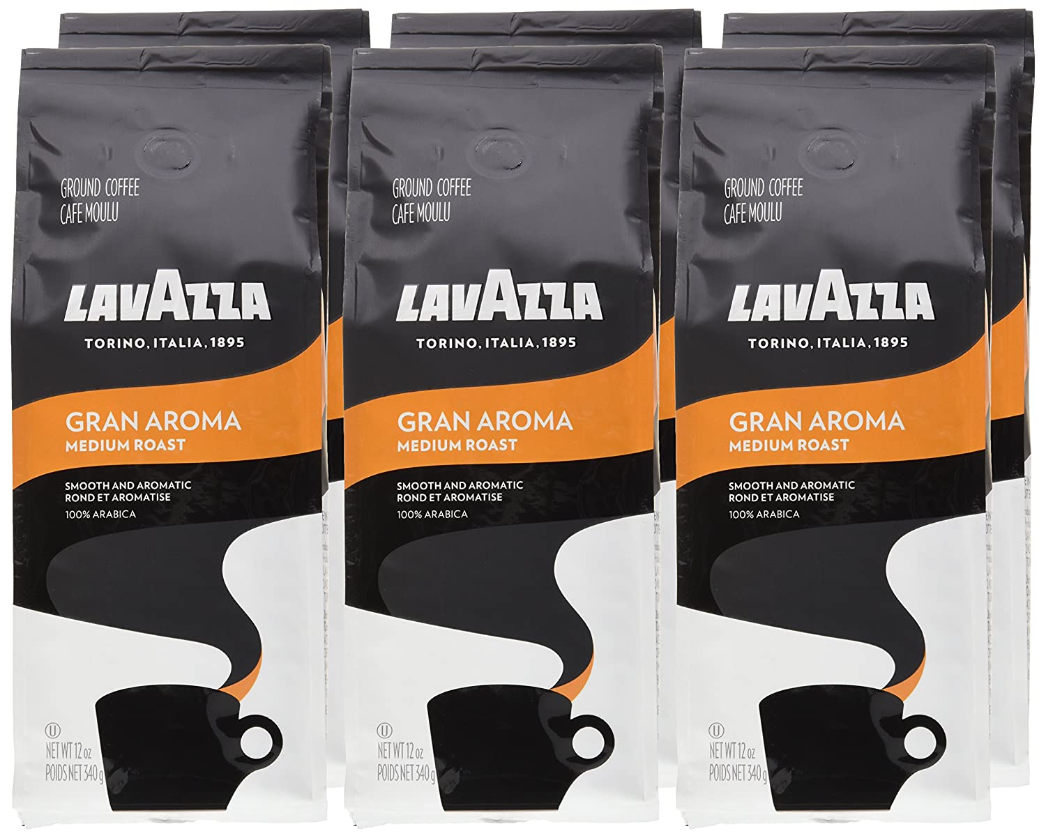 6-Pack 12-Oz Lavazza Gran Aroma Ground Coffee Blend (Light Roast) $25 ($4.17 each) w/ S&S + Free Shipping