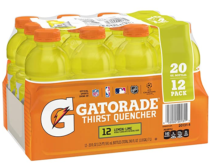 12-Count 20-Oz Gatorade Thirst Quencher (Lemon-Lime) $7.38 ($0.62 each) w/ S&S + Free Shipping w/ Prime or on orders over $25