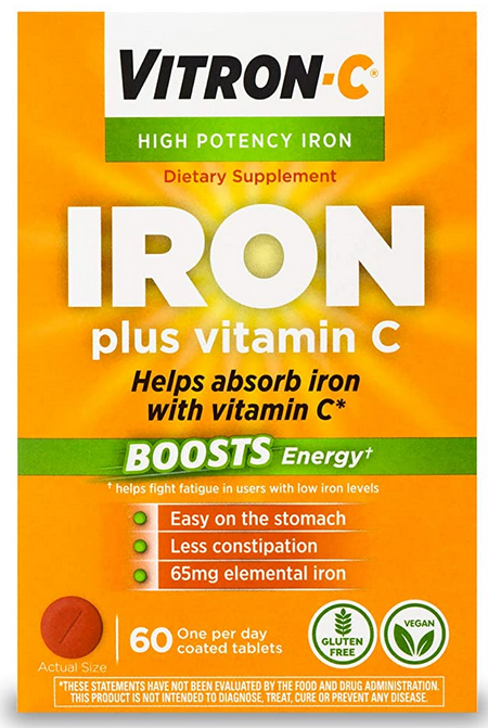 60-Count Vitron-C Iron Supplement w/Vitamin C Tablets $8.16 w/ S&S + Free Shipping w/ Prime or on orders