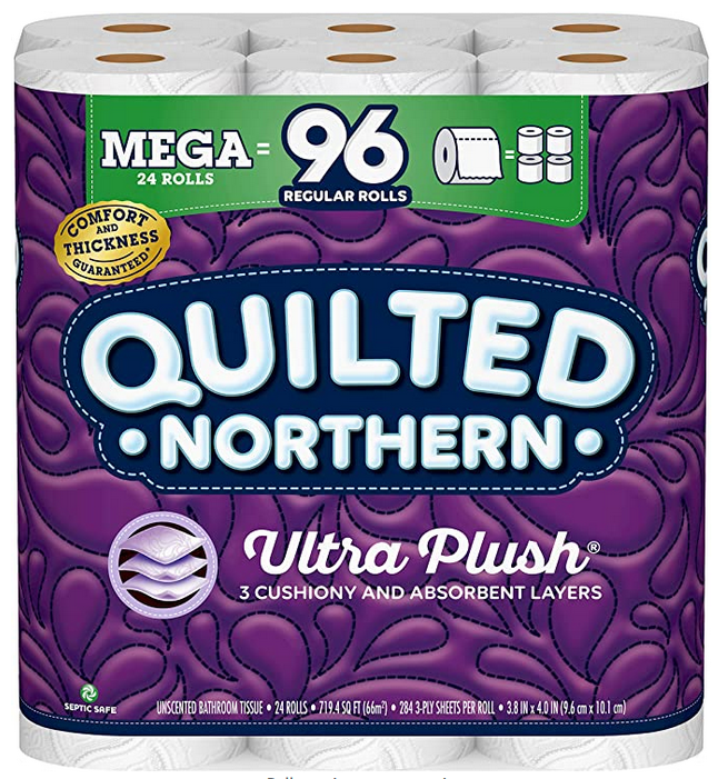 24-Count 3-Ply Quilted Northern Ultra Plush Toilet Paper Mega Rolls $23.78 + Free Shipping w/ Prime or on orders over $25