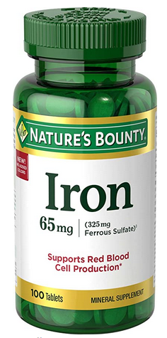 Select Vitamins/Supplements: 100-Count Nature's Bounty Iron 65 mg Tablets $2.99 and more w/ S&S + Free Shipping w/ Prime or on orders over $25