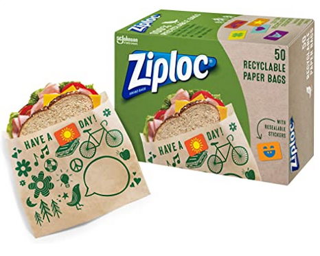 50-Count Ziploc Recyclable and Sealable Paper Sandwich Bags $3.89 w/ S&S + Free Shipping w/ Prime or on orders over $25