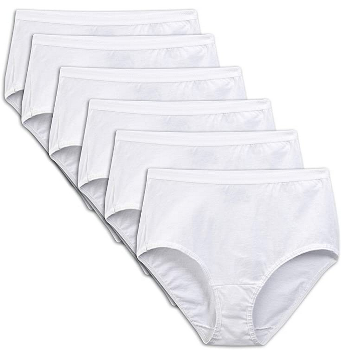 6-Pack Fruit of the Loom Women's Tag Free Cotton Brief Panties (Various sizes, White) $5 + Free Shipping w/ Prime or on orders over $25