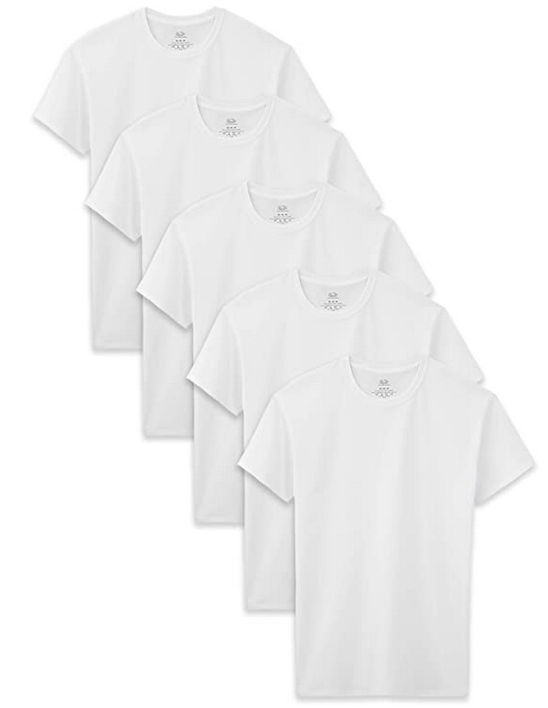 5-Pack Fruit of the Loom Boys' Cotton T-Shirt (White, various sizes) $7.64 ($1.53 each) + Free Shipping w/ Prime or on orders over $25