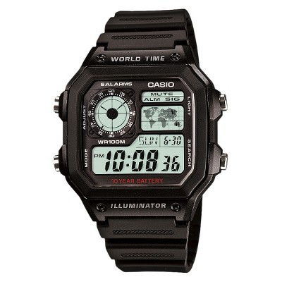 Casio Men's World Time Watch - Black (ae1200wh-1av) : Target $11.55