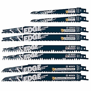 Bosch Edge Bi-metal Wood cutting Reciprocating Saw Blade Set 8 -Pack $19.98
