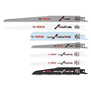 Bosch RAP7PK 7-Piece Reciprocating Saw Blade Set $9.98