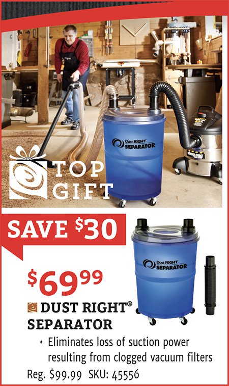 Rockler Dust Right® Dust Separator, $69.99 after $30 off (23 - 30 November)