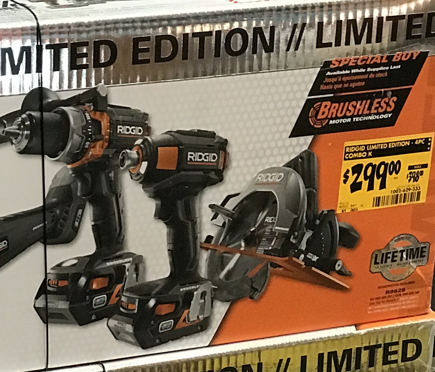 Ridgid 18v 4pc Limited Edition Gen5x Brushless Combo Kit Home