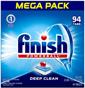 94 count Finish All in 1, Dishwasher Detergent - Powerball - Dishwashing Tablets - Dish Tabs, Fresh Scent: $10.86 or less