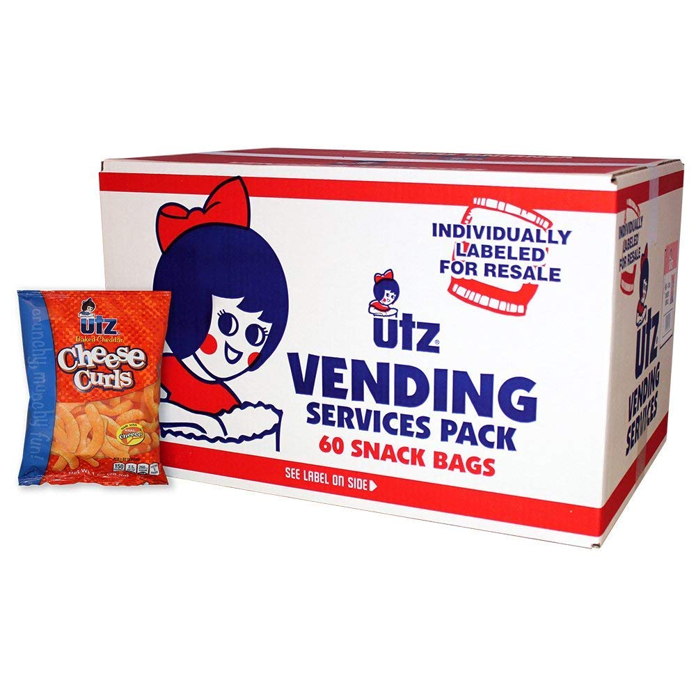 60 count 1oz Utz Cheese Curls, Baked Cheddar Made with Real Cheese