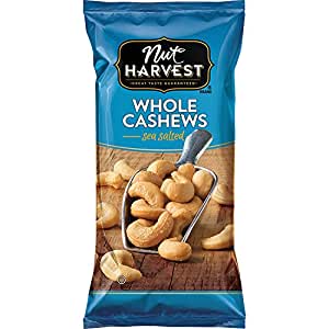 16 count 2.25oz Nut Harvest Sea Salted Whole Cashews: $14.46 or lower at Amazon