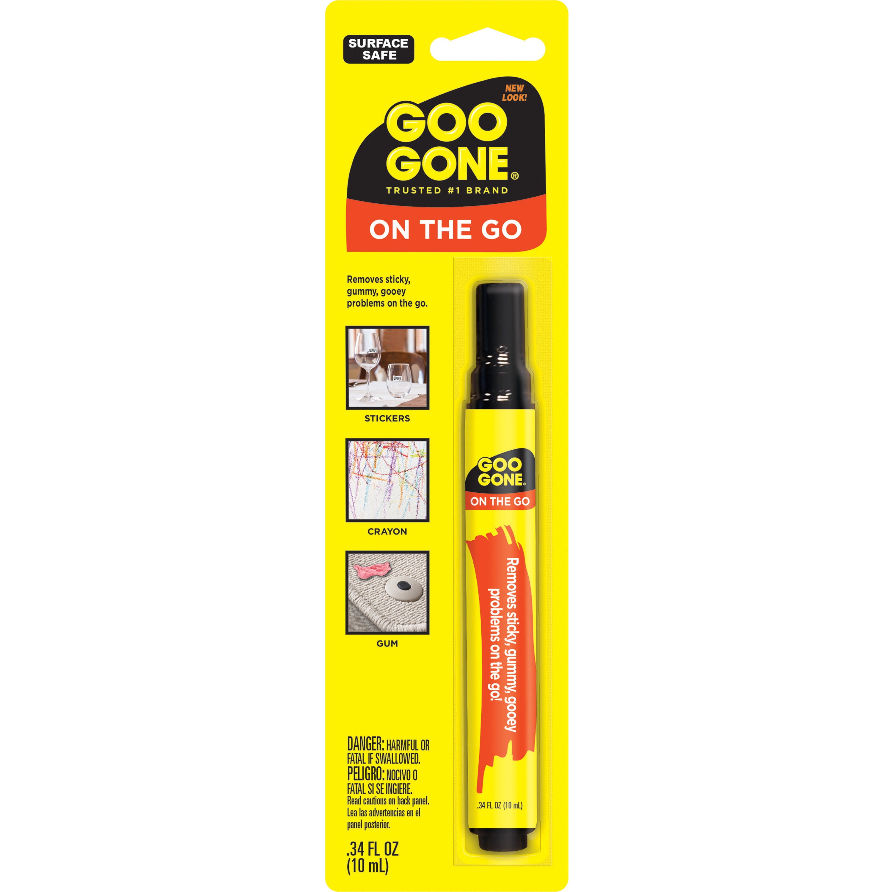 Goo Gone On The Go Pen, 0.34 Fl. Oz., Clear : $2.98 or 16 oz Pro-Power Goo & Adhesive Remover Pump Spray $4.97 at Walmart