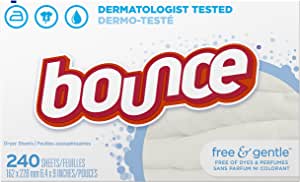 3 count Bounce Fabric Softener Sheets, Free & Gentle, 240 Count, White: As low as $11 (with multiple promotions stacked)