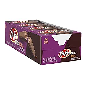 24 count 1.5oz KIT KAT DUOS Mocha Creme and Chocolate Wafer Candy, Bulk Individually Wrapped: $17.13 + FS/Prime