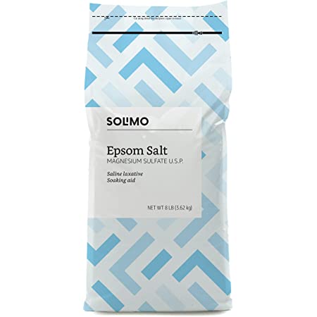 8 pound Amazon Brand - Solimo Epsom Salt Soak, Magnesium Sulfate USP: $5.66 or lower