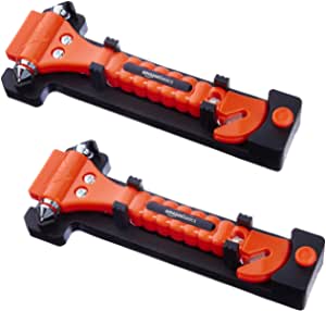 Amazon Basics Emergency Seat Belt Cutter and Window Hammer Tool, Car Accessories, 2 Pack : $9.25 + FS/Prime