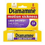 Dramamine Motion Sickness Relief Less Drowsey Formula, 8 Count : $3.77 or lower w/S&amp;S