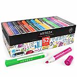 ARTEZA Dry Erase Markers, Bulk Pack of 52 (with Chisel Tip), 12 Assorted Colors with Low-Odor Ink, Whiteboard Pens are perfect for School, Office, or Home : $14.62 or less w/S&amp;S