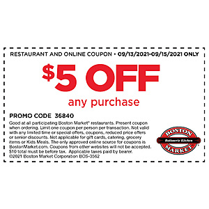 Boston sales market coupons