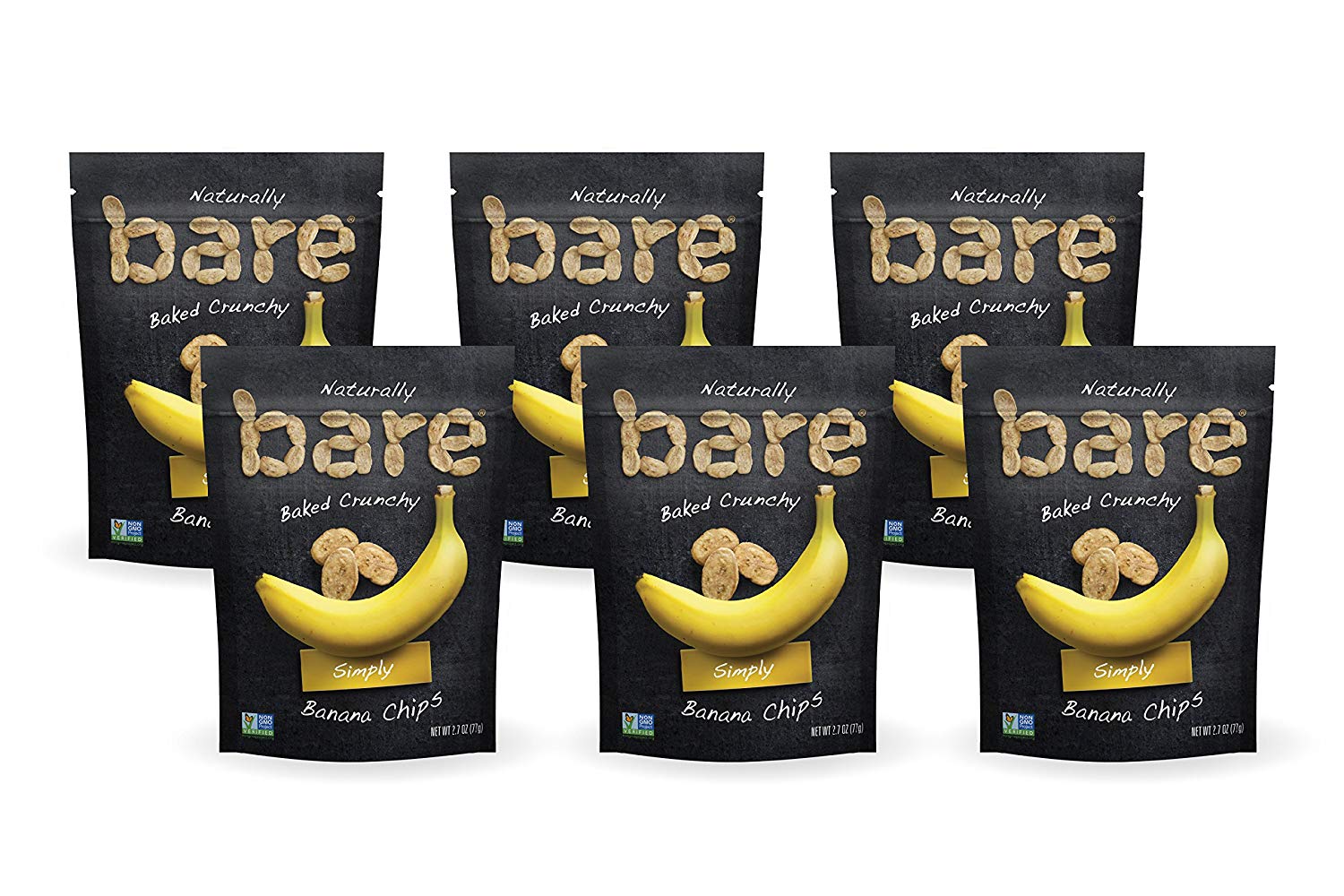 Bare Baked Crunchy Banana Chips, Simply, Gluten Free, 2.7 Ounce, Pack of 6: $12.10 or less w/S&S and A/C