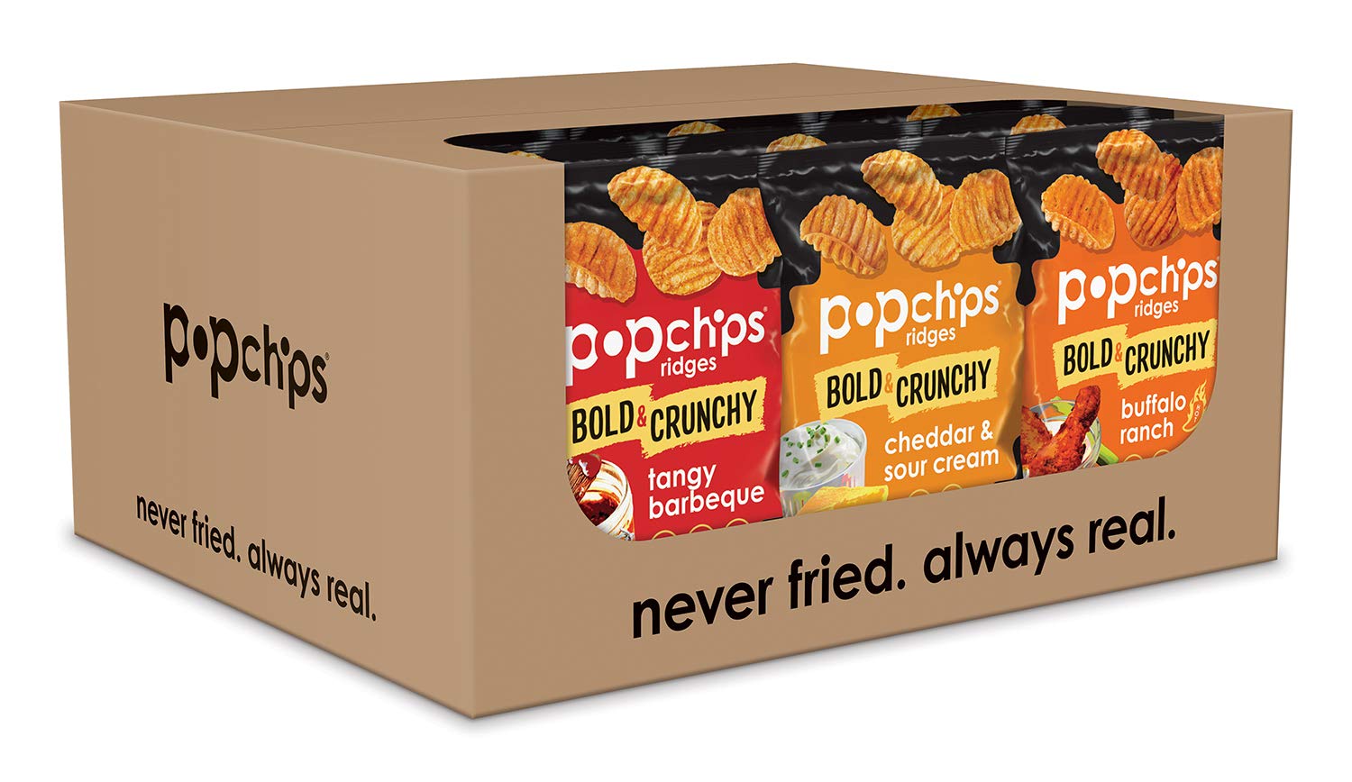24 pack Popchips Ridges Potato Chips Variety Pack Single Serve 0.8 oz Bags: $10.62 or less w/S&S