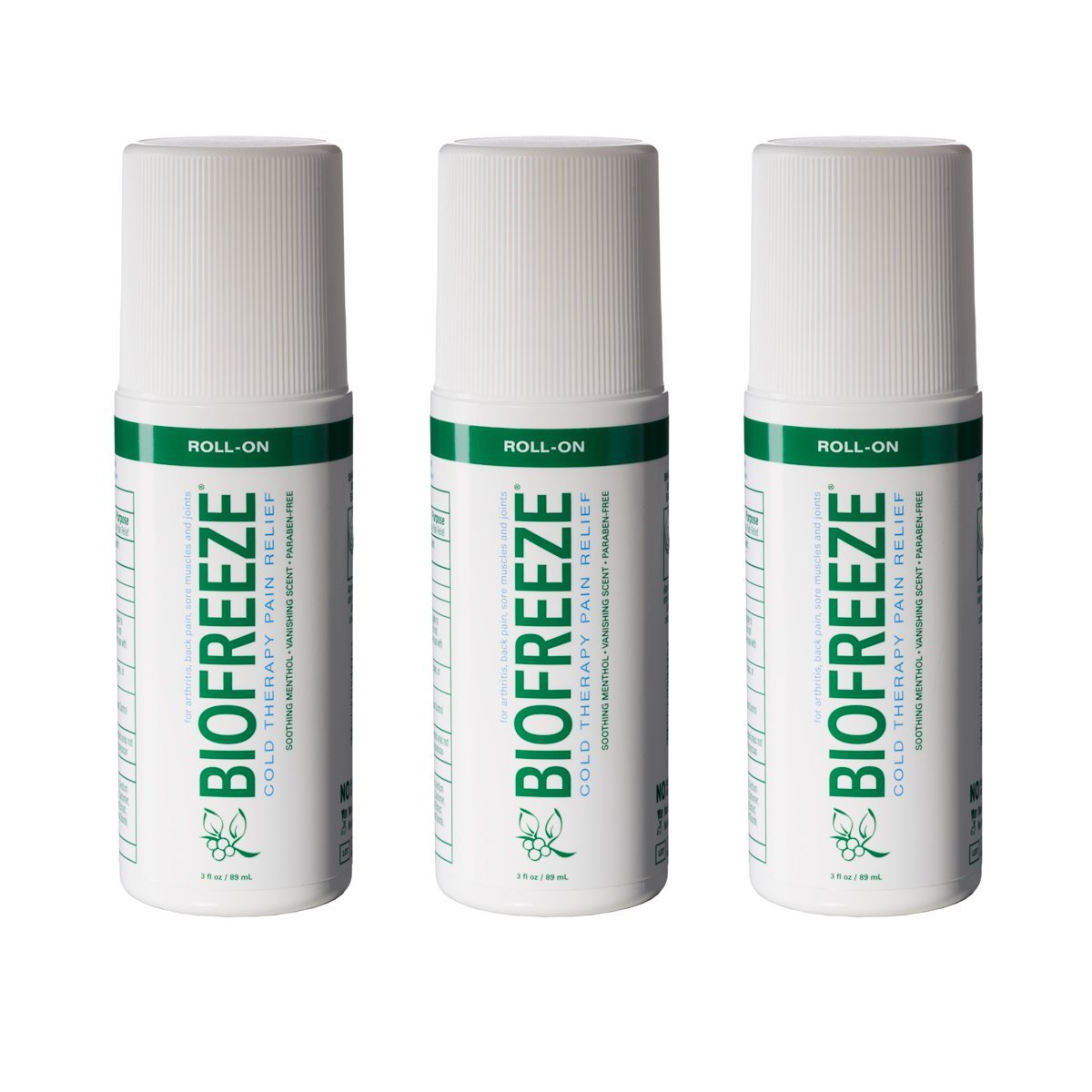3 Pack Biofreeze Pain Relief Rollon 3 Oz Rollon Fast Acting Long