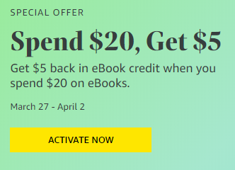Select Amazon Accounts Spend 20 On Ebooks Get 5 Ebook Credit