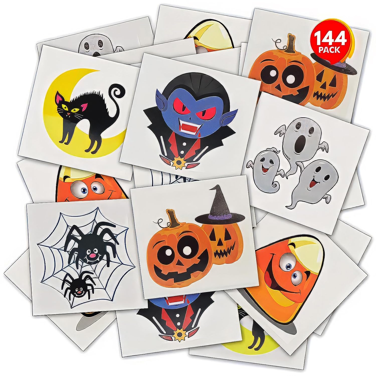 Halloween Temporary Tattoos for Kids - Pack of 144 $5.99