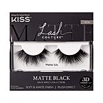 KISS Lash Couture False Eyelashes, Matte Black Faux Mink Collection, 3D Volume Lash, Soft &amp; Matte Finish, Style 'Matte Silk', 1 Pair Fake Eyelashes $3.99