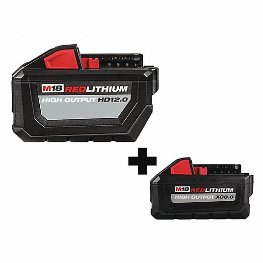 Milwaukee M18 High Output Batteries - (1) XC8.0 - 8AH and (1) HD12.0 - 12AH Battery - $209
