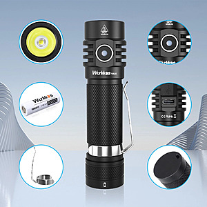 Wurkkos WK03 1800-lm SST40 Rechargeable EDC Flashlight w/ 18650 Battery $11 + Free S&H for 3