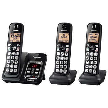 Panasonic Link2Cell KX-TG833 DECT 6.0 Bluetooth 3-Handset Phone Set $40 Costco