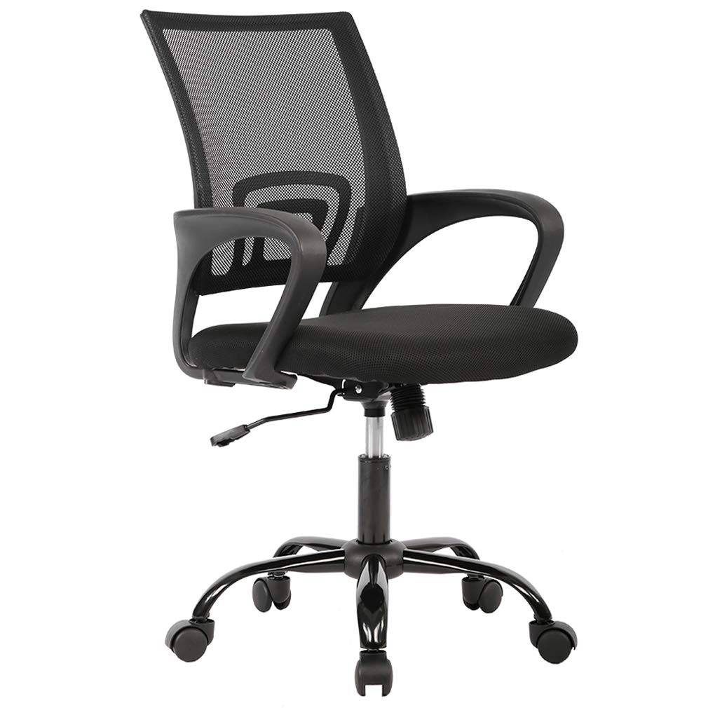 Office Chair Ergonomic Cheap Desk Chair Mesh Computer Chair Lumbar Support Modern Executive Adjustable Stool Rolling Swivel Chair For Back Pain Black 29 99