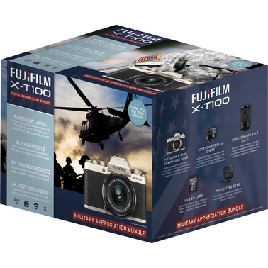 Fujifilm X-T100, Two Zoom Lenses, Memory Card, and Case - $499 at Army/Air Force Exchange