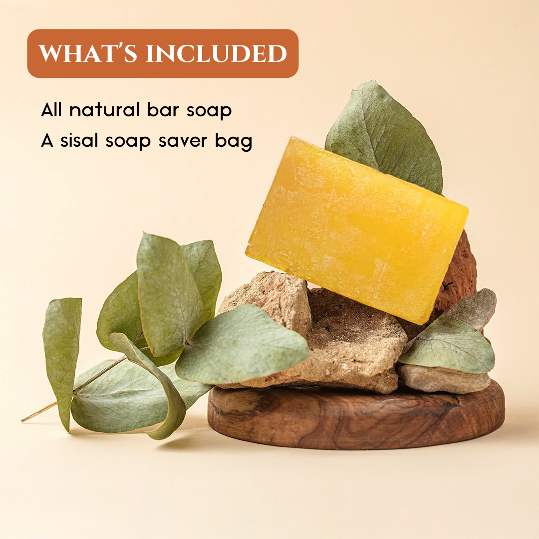 Turmeric Ginger Bar Soap, 40% OFF plus free shipping, pack of 6, 3.5 oz bars, include a free Sisal soap bag $22.78