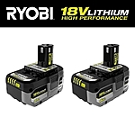 2-Pack RYOBI ONE+ HP 18V 6.0Ah + 4.0Ah Lithium-Ion Batteries $99 + Free Shipping
