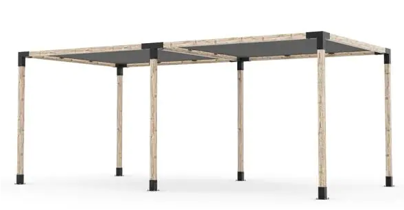 10 ft. x 20 ft. Double Pergola Kit with 2 Graphite Shade Sails for 4x4 Wood Posts for $699 @  homedepot
