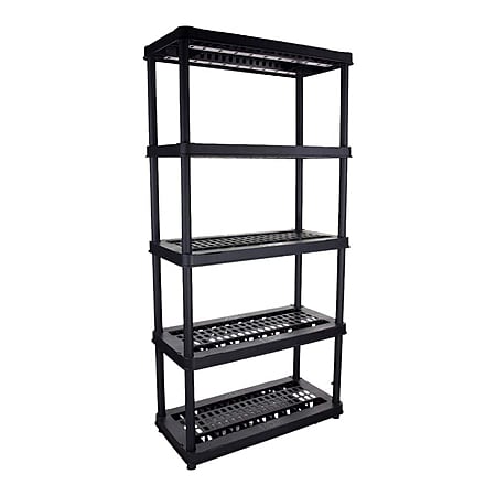 YMMV: HDX 5 Tier Plastic Garage Storage Unit in Black (36 in, W x 73.5 in H x 18 in. D) 999-9218BB5 - $7.80 at Home Depot