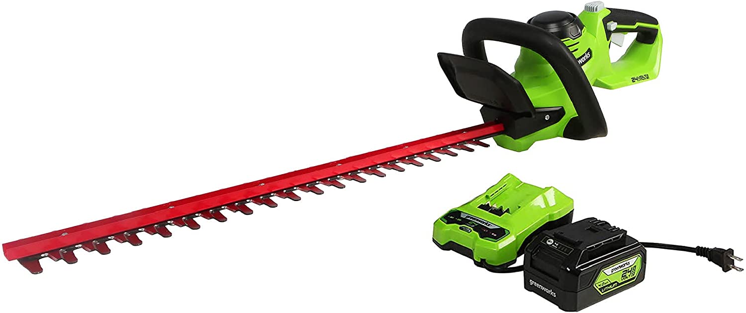 Amazon Offer : Greenworks 24V 22" Cordless Laser Cut Hedge Trimmer, 4.0Ah USB Battery and Charger Included for $89.99