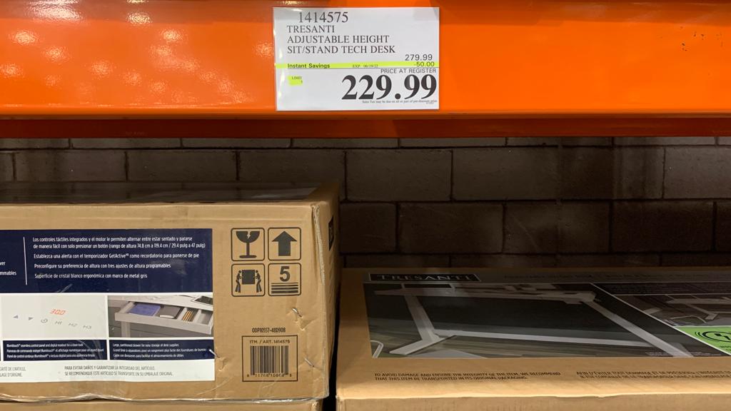 ****YMMV**** - Costco InStore Member Only Offer - Tresanti 47" Adjustable Height Desk for $229.99