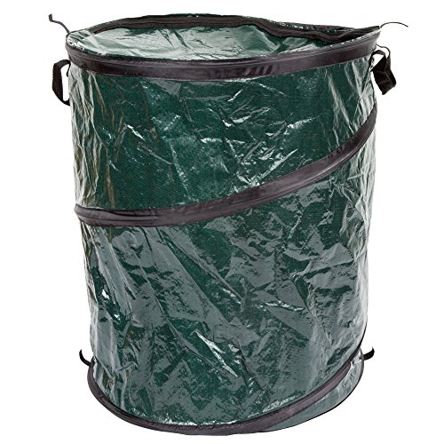Amazon Offer - Wakeman 33-Gallon Collapsible Trash Can With Zippered Lid  Ideal for Camping Recycling and More (Green)  for $8